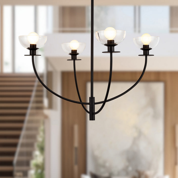 Alora Canada - CH515226MBCL - Four Light Chandelier - Sylvia - Matte Black/Clear Glass