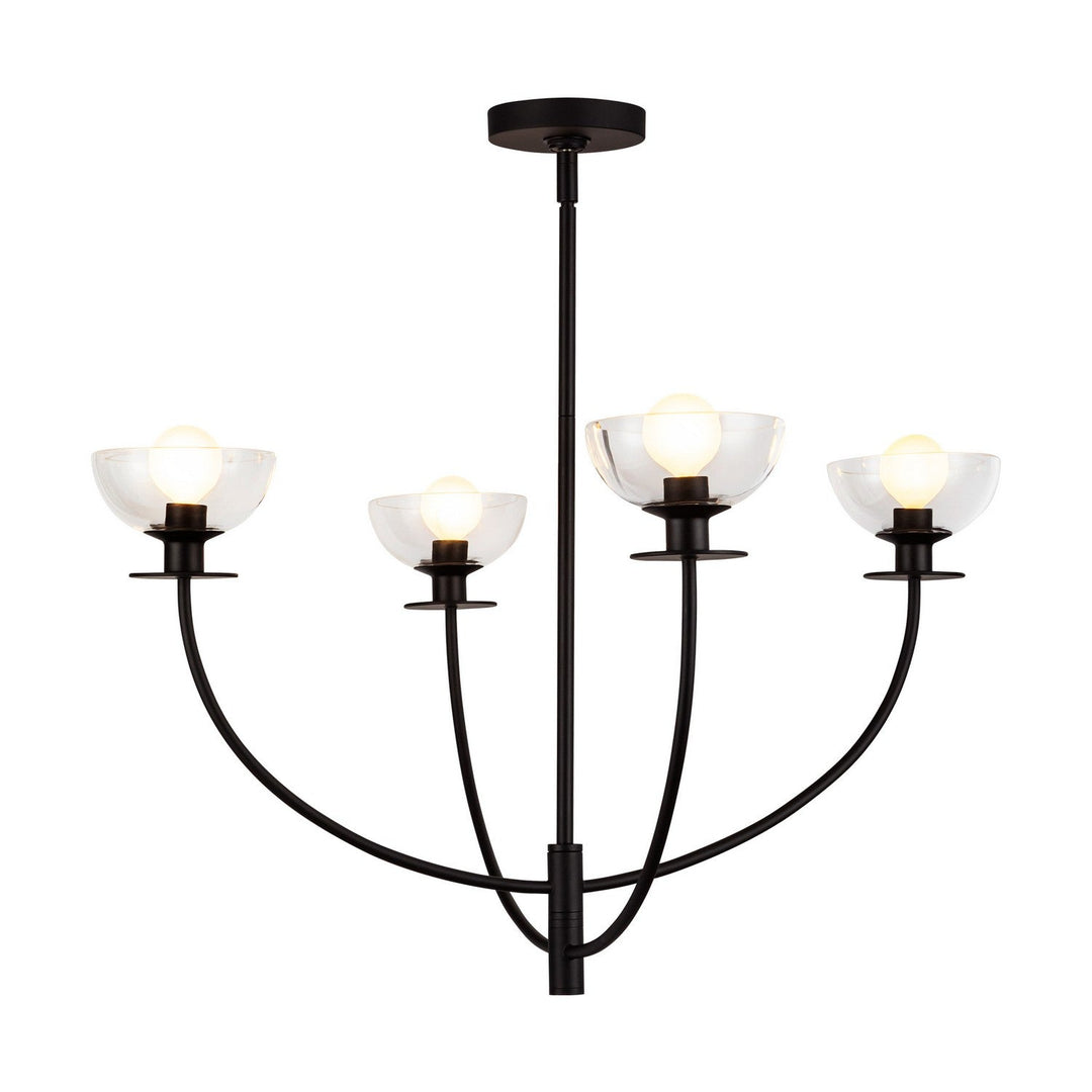 Alora Canada - CH515226MBCL - Four Light Chandelier - Sylvia - Matte Black/Clear Glass