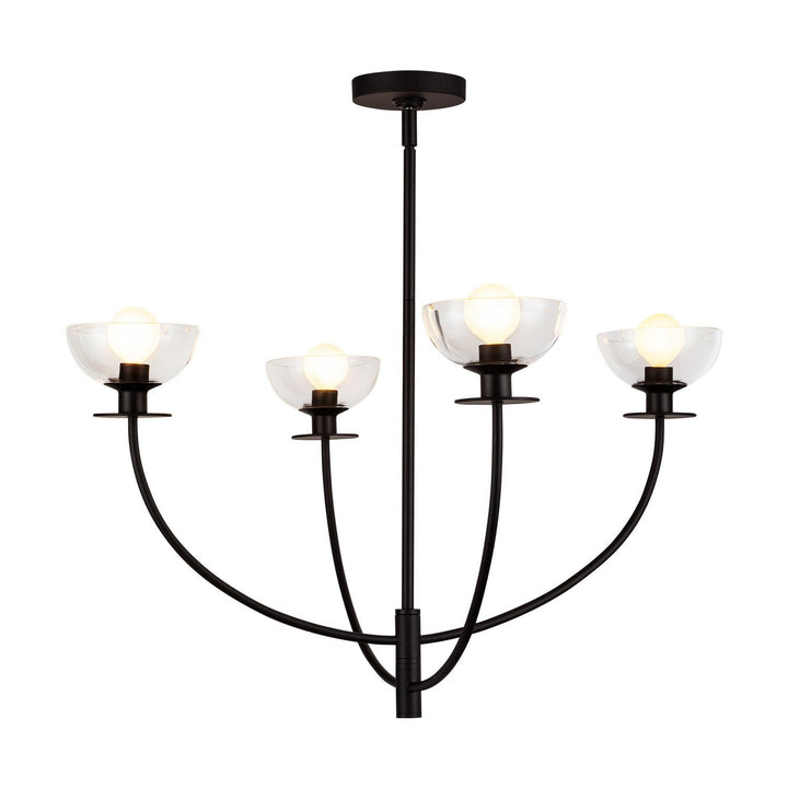 Alora Canada - CH515226MBCL - Four Light Chandelier - Sylvia - Matte Black/Clear Glass