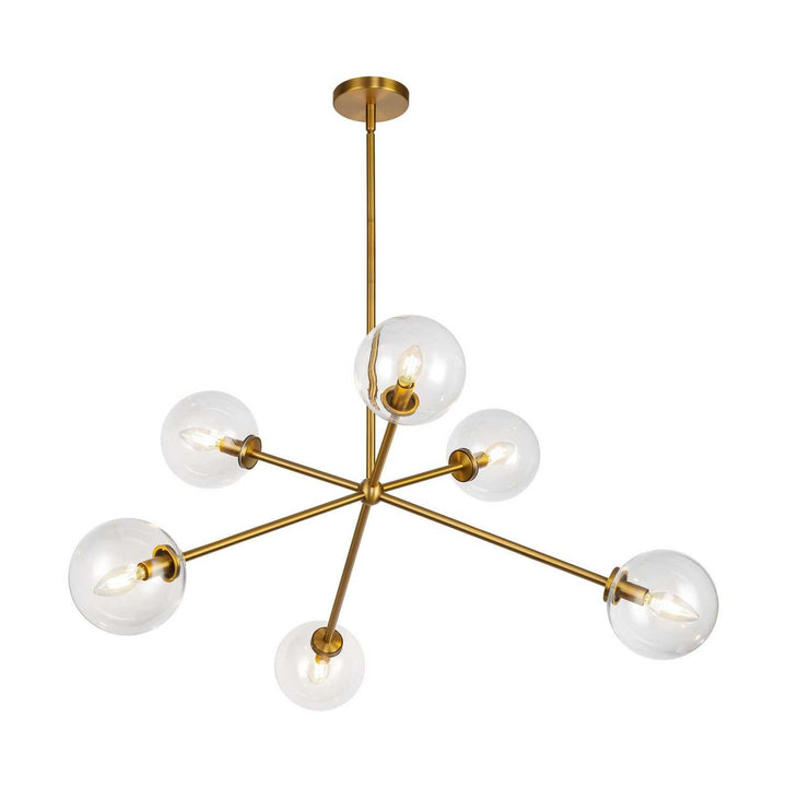Alora Canada - CH549640AGCL - Six Light Chandelier - Cassia - Aged Gold/Clear Glass