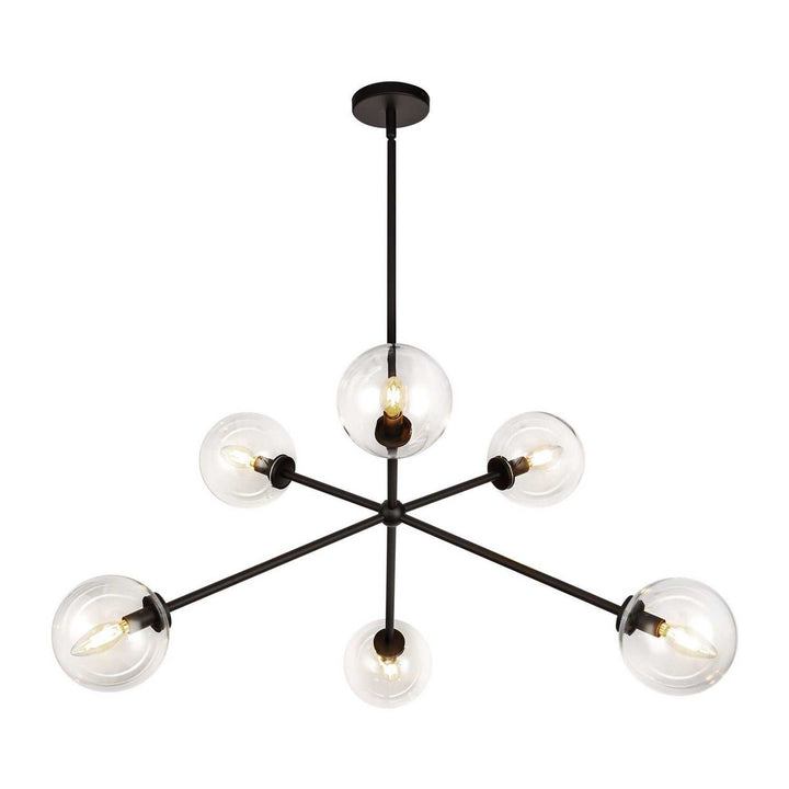 Alora Canada - CH549640MBCL - Six Light Chandelier - Cassia - Matte Black/Clear Glass