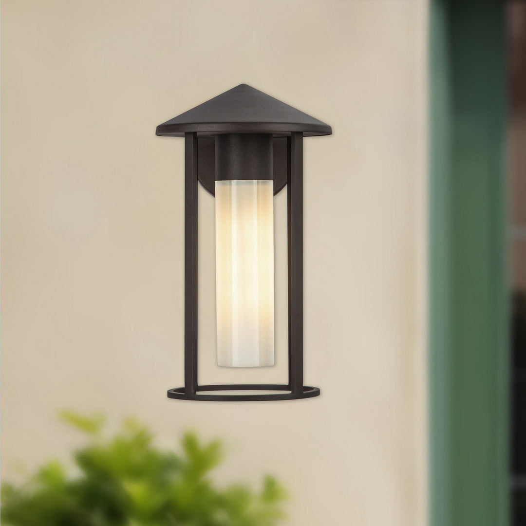 Alora Canada - EW526312BZGO - One Light Exterior Wall Mount - Tenko - Bronze/Glossy Opal Glass
