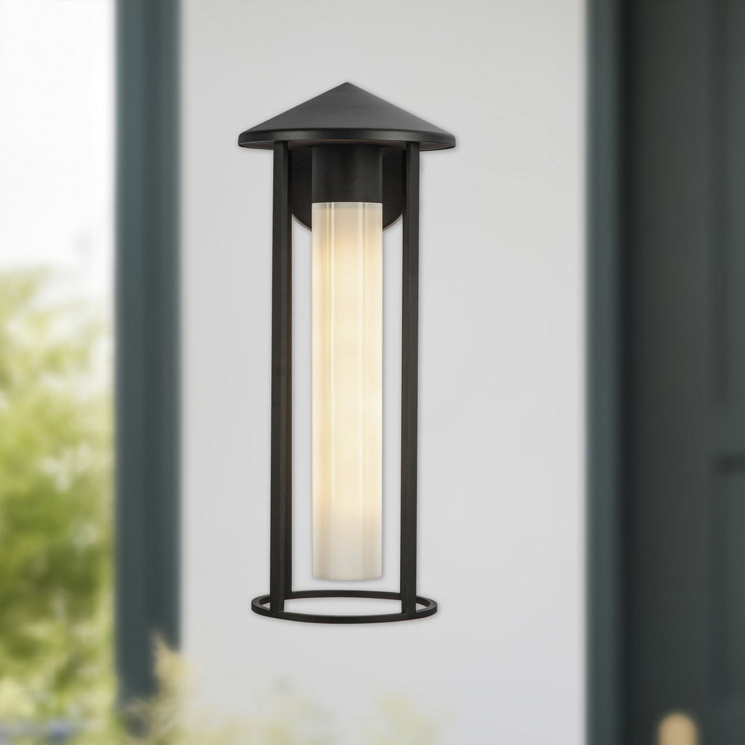 Alora Canada - EW526318BKGO - One Light Exterior Wall Mount - Tenko - Black/Glossy Opal Glass