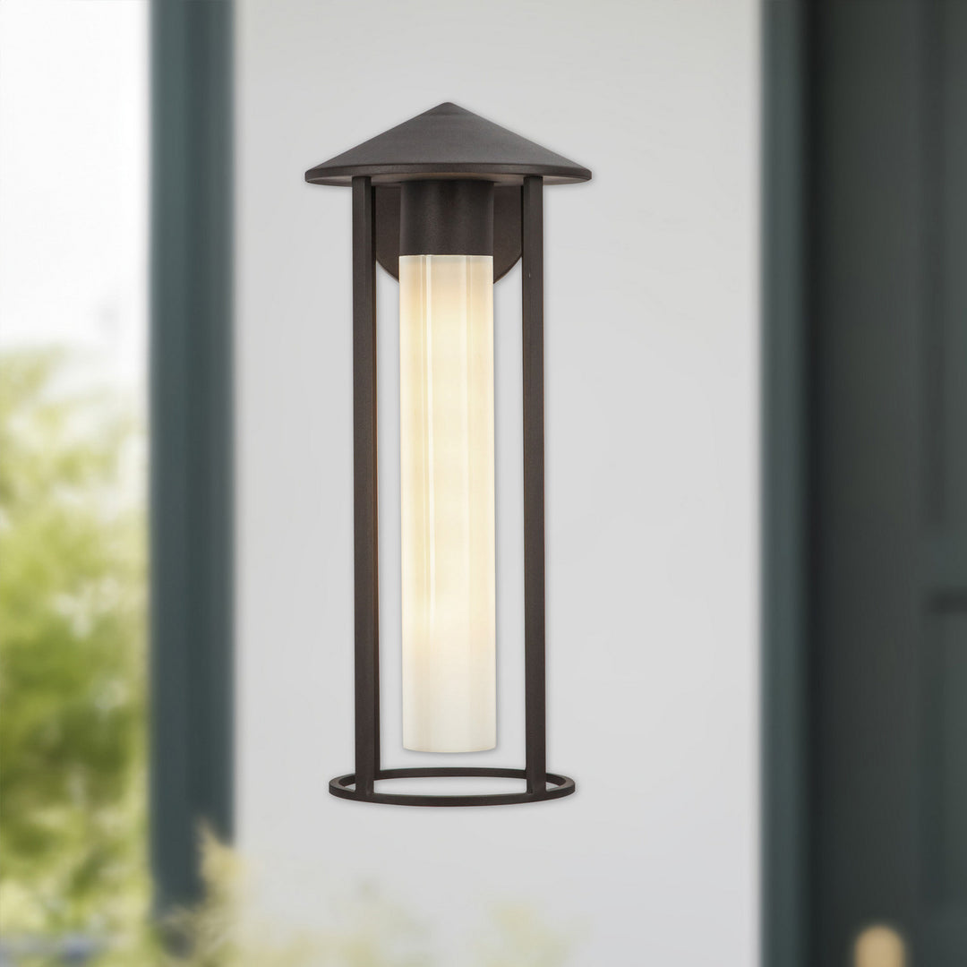 Alora Canada - EW526318BZGO - One Light Exterior Wall Mount - Tenko - Bronze/Glossy Opal Glass