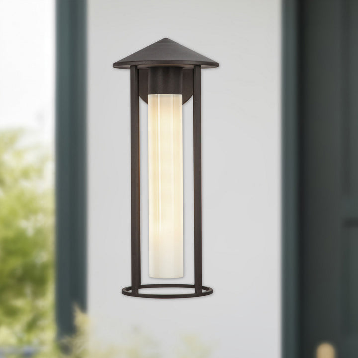 Alora Canada - EW526318BZGO - One Light Exterior Wall Mount - Tenko - Bronze/Glossy Opal Glass