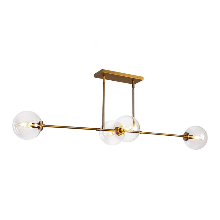 Alora Canada - LP549448AGCL - Four Light Linear Pendant - Cassia - Aged Gold/Clear Glass