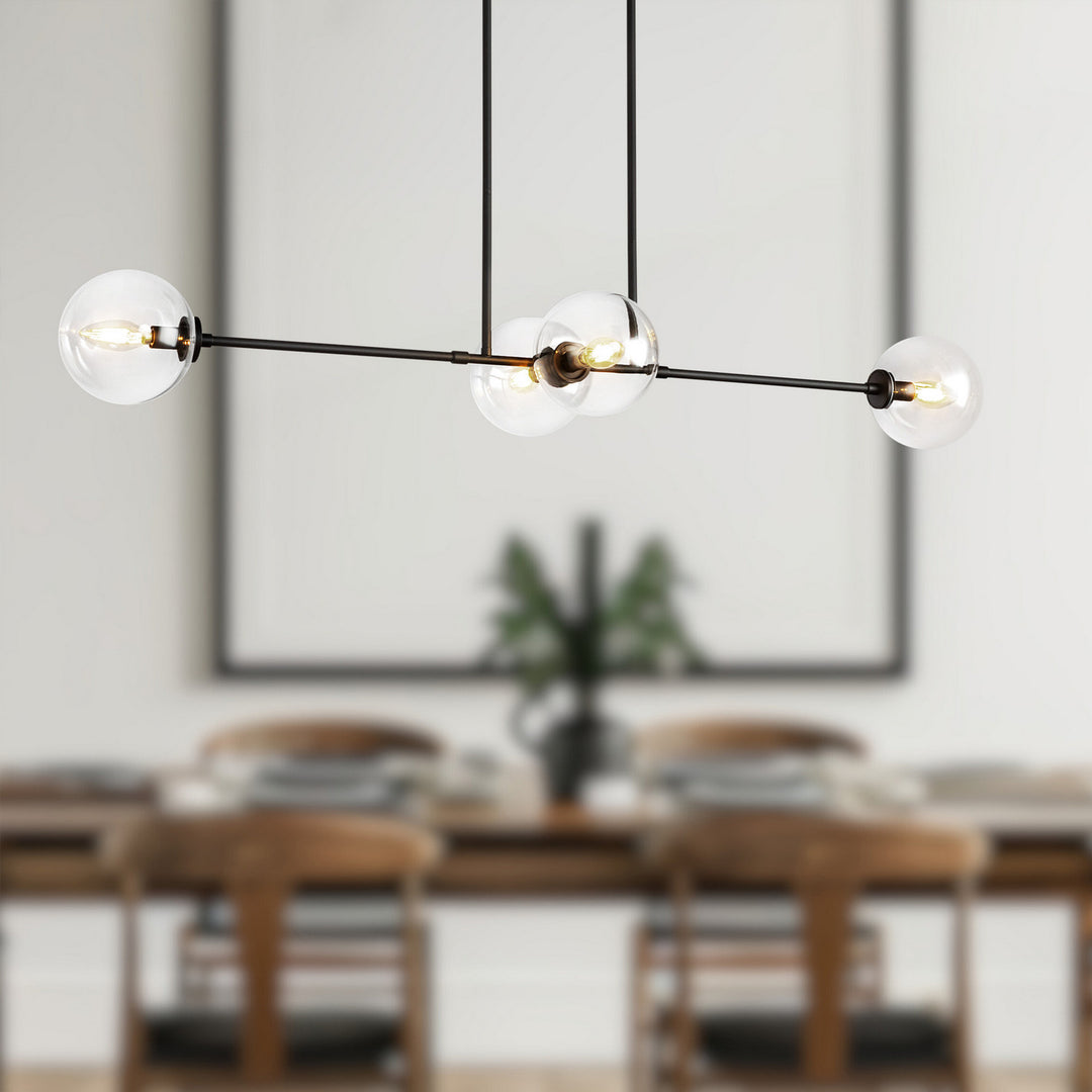 Alora Canada - LP549448MBCL - Four Light Linear Pendant - Cassia - Matte Black/Clear Glass