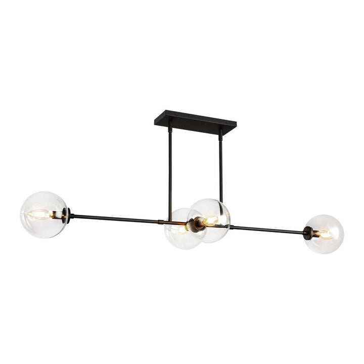 Alora Canada - LP549448MBCL - Four Light Linear Pendant - Cassia - Matte Black/Clear Glass