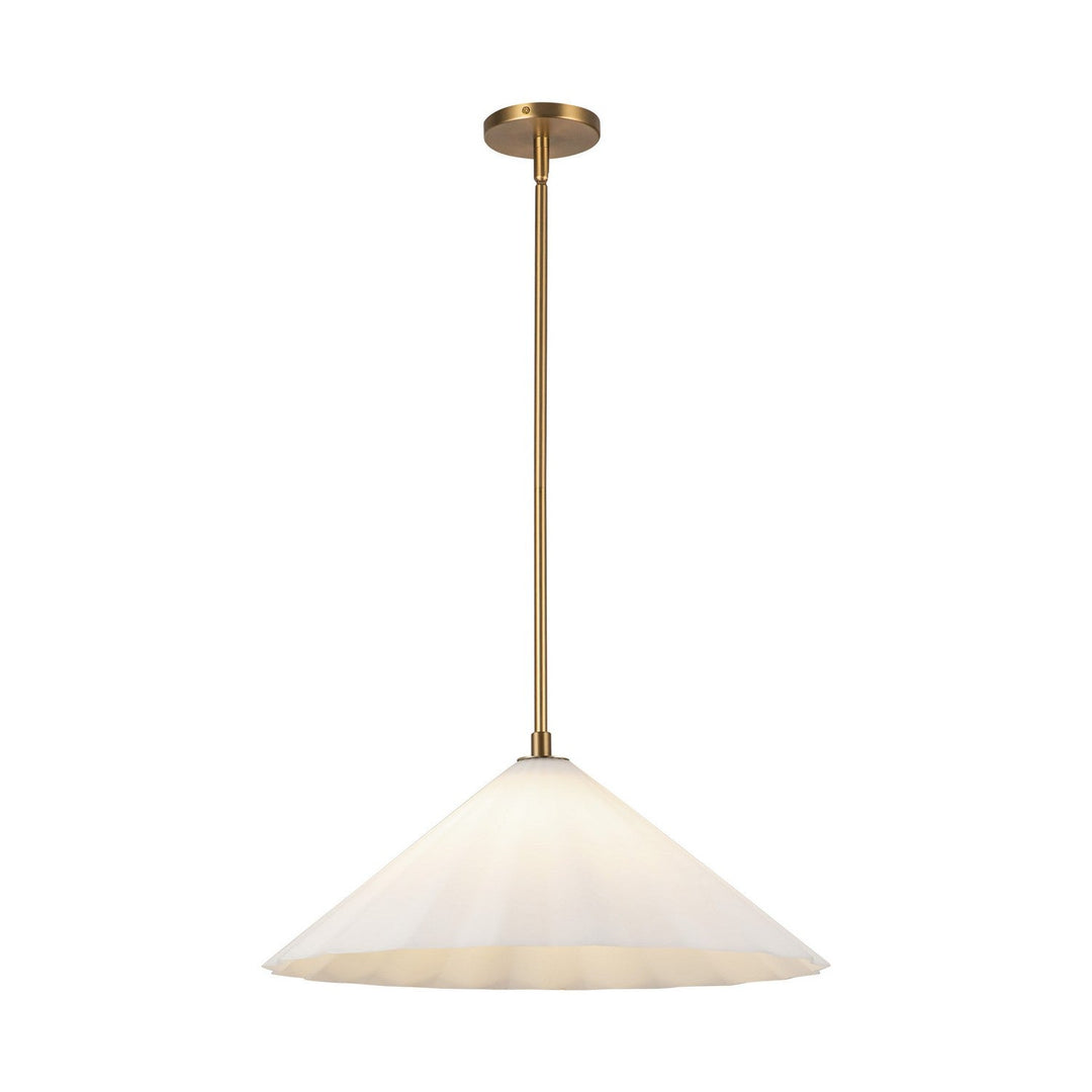 Alora Canada - PD451820AGOP - One Light Pendant - Serena - Aged Gold/Opal Glass