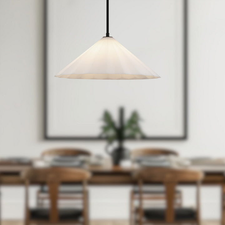 Alora Canada - PD451820MBOP - One Light Pendant - Serena - Matte Black/Opal Glass