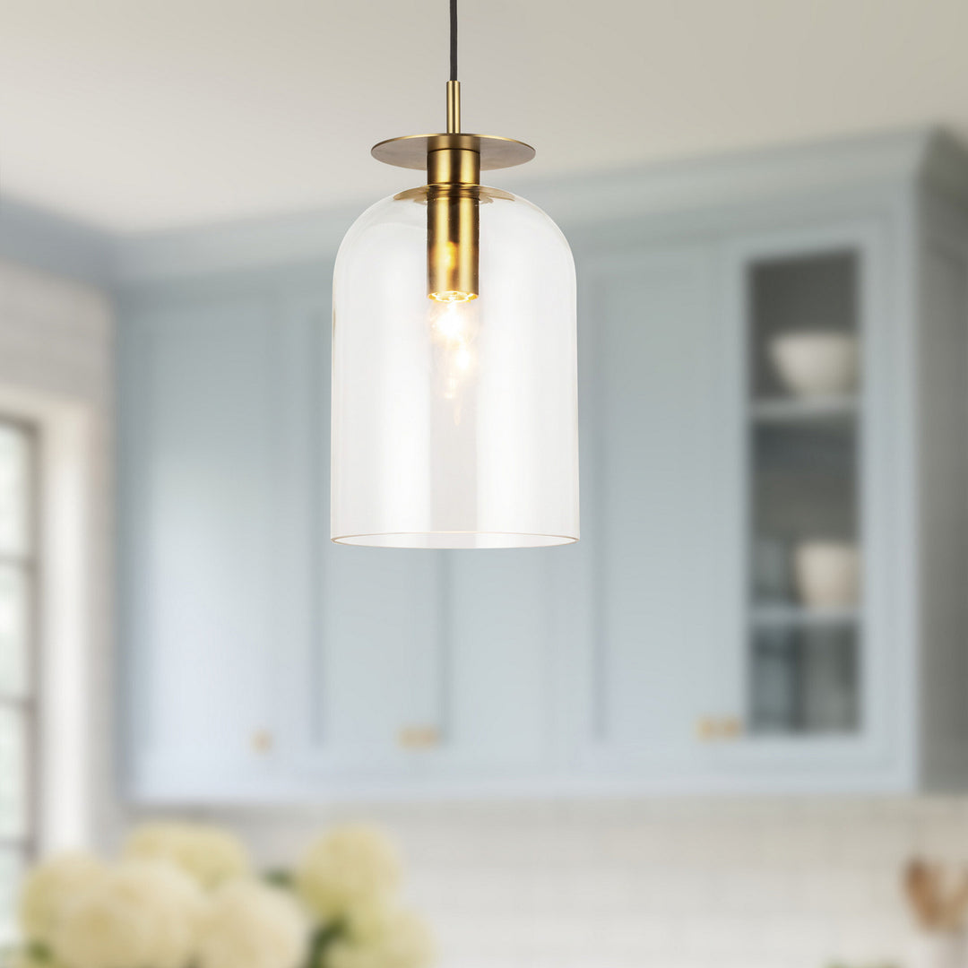 Alora Canada - PD515408BGCL - One Light Pendant - Sylvia - Brushed Gold/Clear Glass