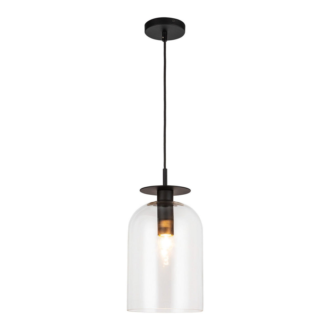 Alora Canada - PD515408MBCL - One Light Pendant - Sylvia - Matte Black/Clear Glass