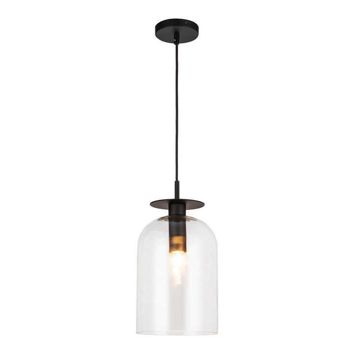Alora Canada - PD515408MBCL - One Light Pendant - Sylvia - Matte Black/Clear Glass