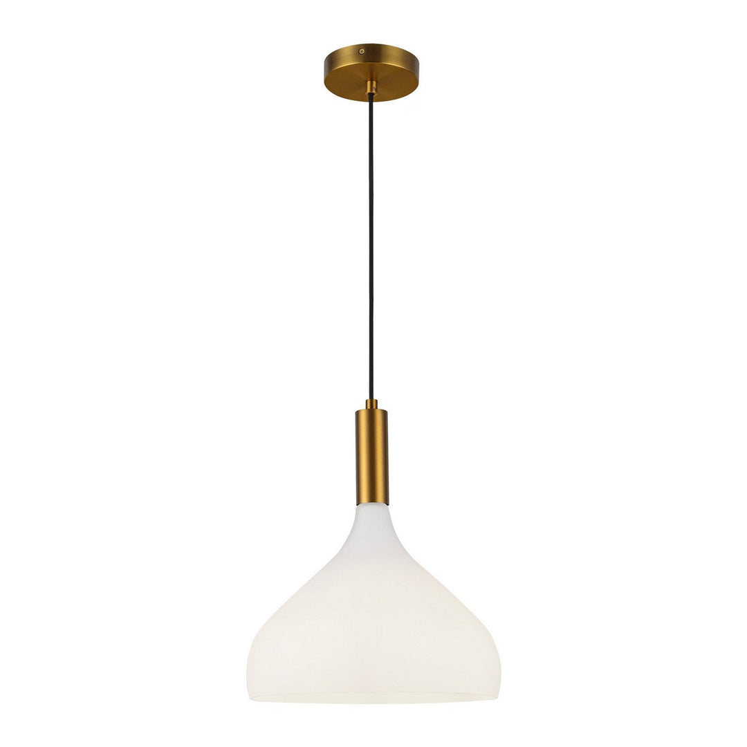 Alora Canada - PD532312AGOP - One Light Pendant - Belleview - Aged Gold/Opal Glass
