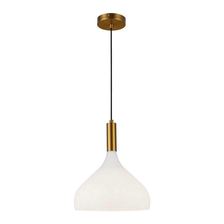 Alora Canada - PD532312AGOP - One Light Pendant - Belleview - Aged Gold/Opal Glass