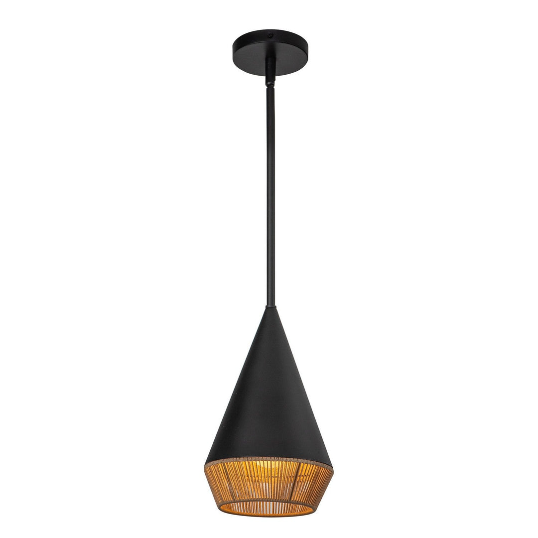 Alora Canada - PD633107MBBR - One Light Pendant - Daphne - Matte Black/Brown Cotton Rope