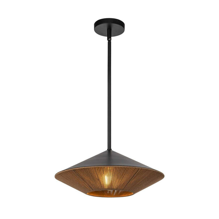 Alora Canada - PD633215MBBR - One Light Pendant - Daphne - Matte Black/Brown Cotton Rope