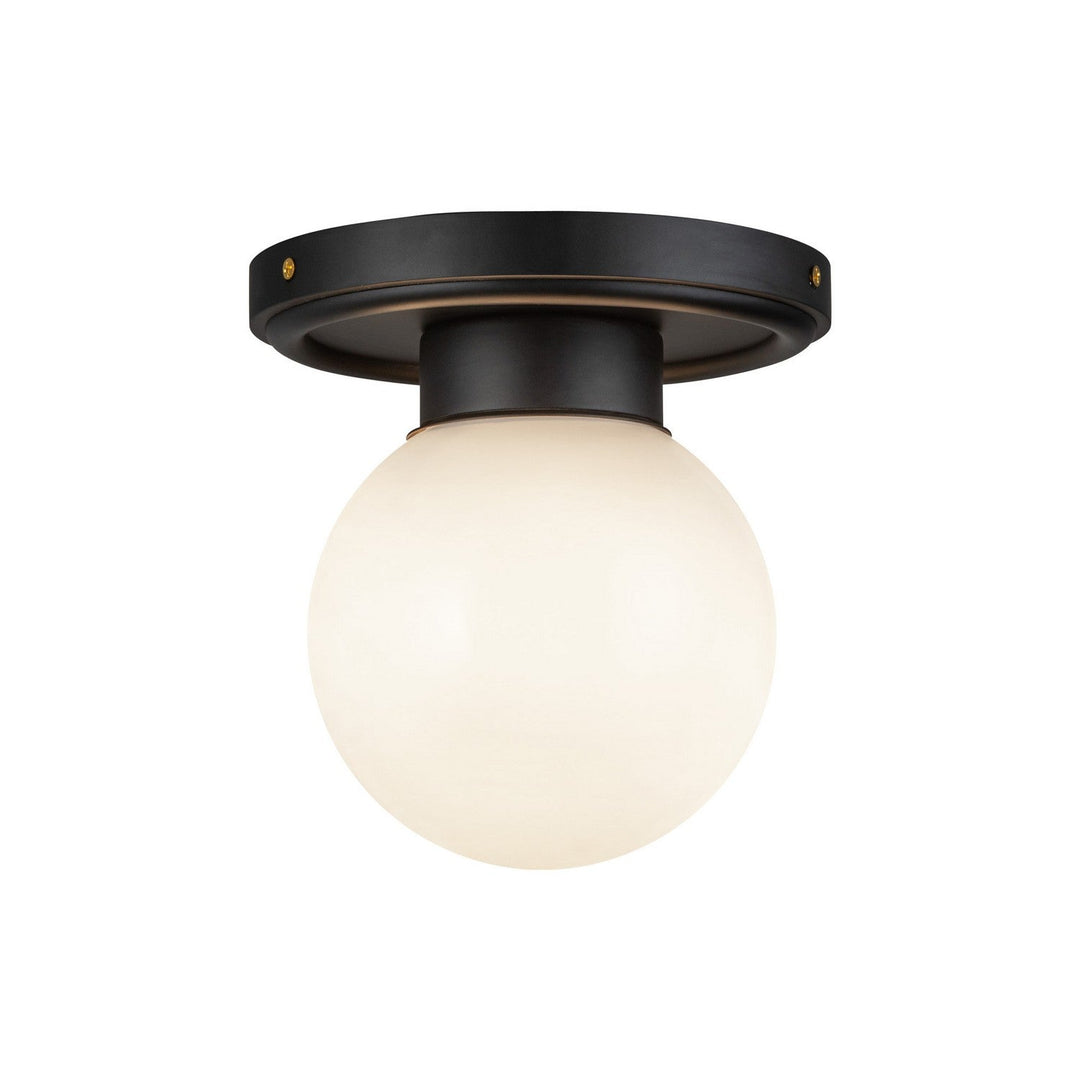 Alora Canada - SF407306MBGO - One Light Semi-Flush Mount - Fiore - Matte Black/Glossy Opal Glass