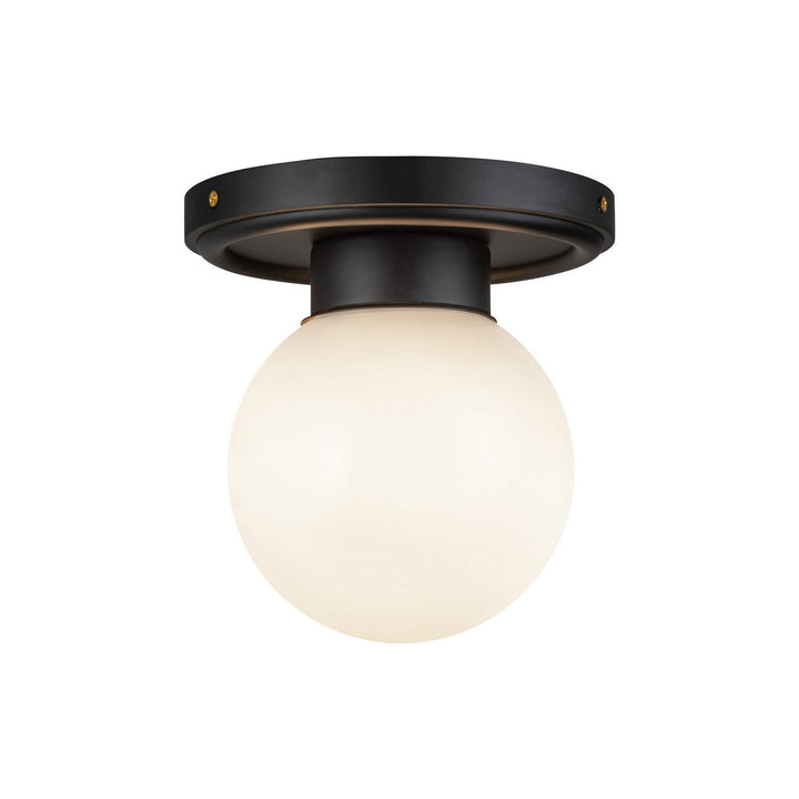 Alora Canada - SF407306MBGO - One Light Semi-Flush Mount - Fiore - Matte Black/Glossy Opal Glass