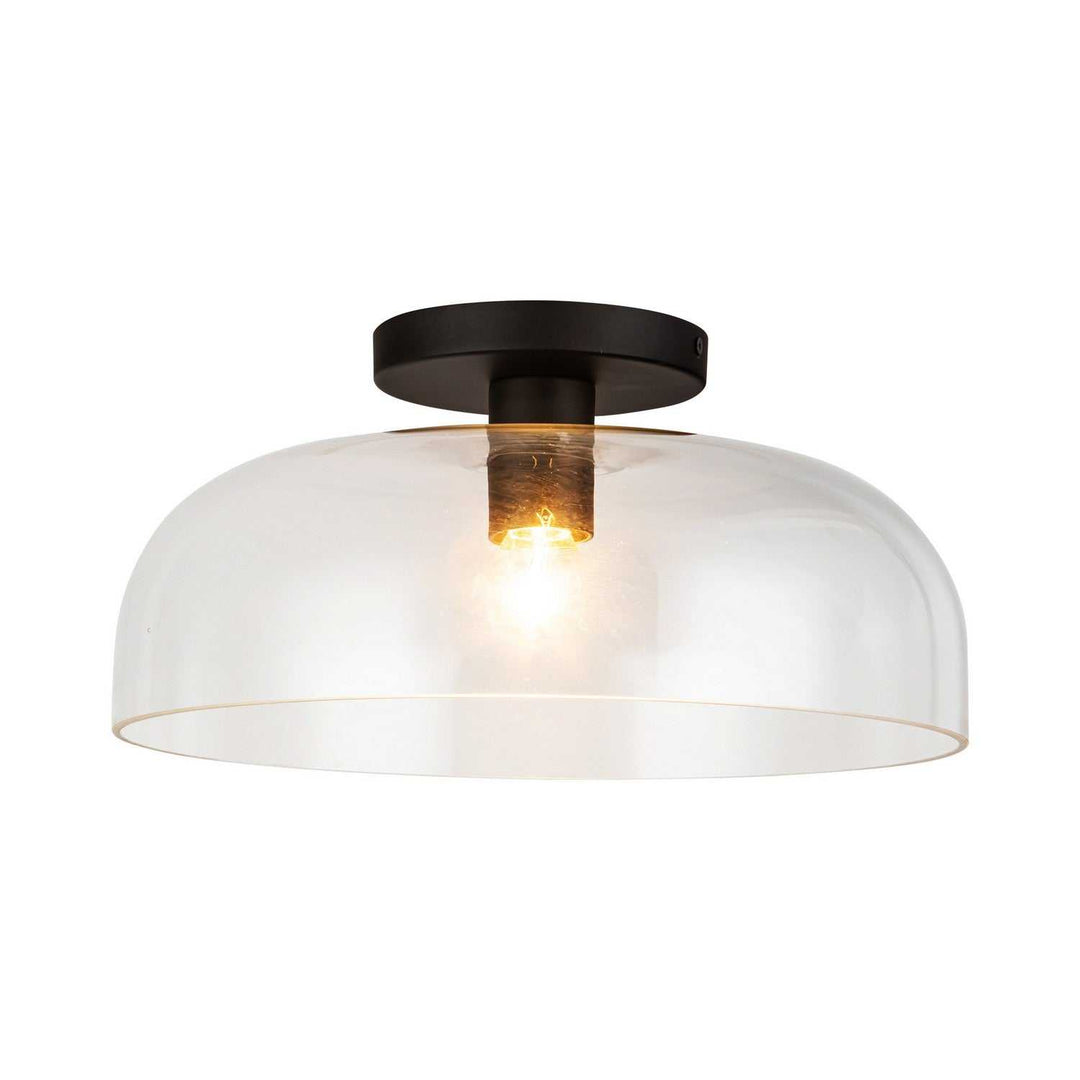 Alora Canada - SF515712MBCL - One Light Semi-Flush Mount - Sylvia - Matte Black/Clear Glass