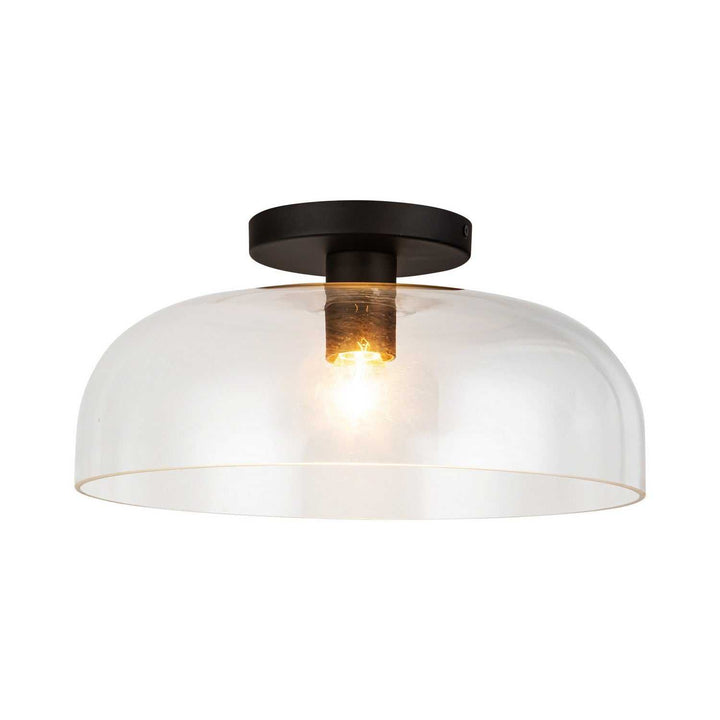 Alora Canada - SF515712MBCL - One Light Semi-Flush Mount - Sylvia - Matte Black/Clear Glass