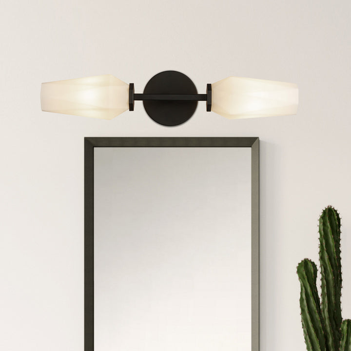 Alora Canada - WV424720MBOP - Two Light Wall Vanity - Krysta - Matte Black/Opal Glass