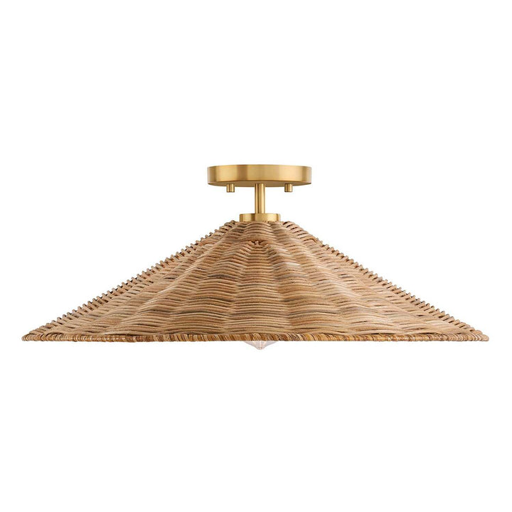 Meridian - M60074NB - One Light Semi-Flush Mount - Natural Brass