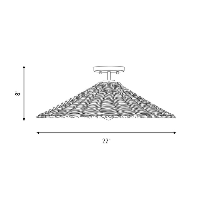 Meridian - M60074MBK - One Light Semi-Flush Mount - Matte Black