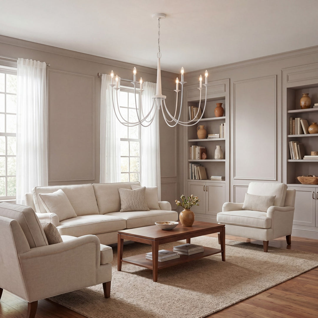 Savoy House - 1-1202-8-83 - Eight Light Chandelier - Stonecrest - Bisque White