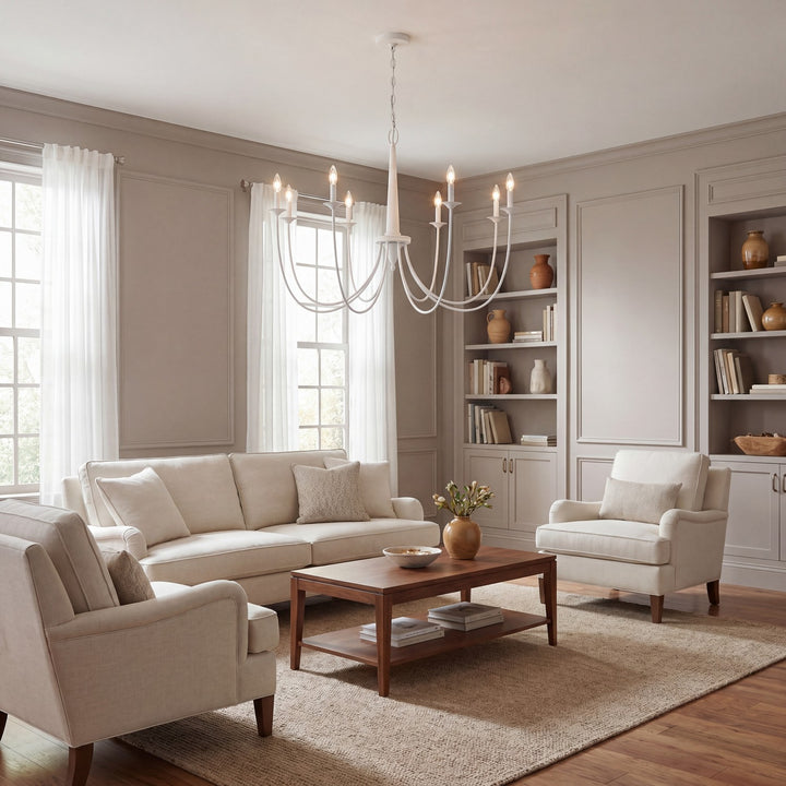 Savoy House - 1-1202-8-83 - Eight Light Chandelier - Stonecrest - Bisque White