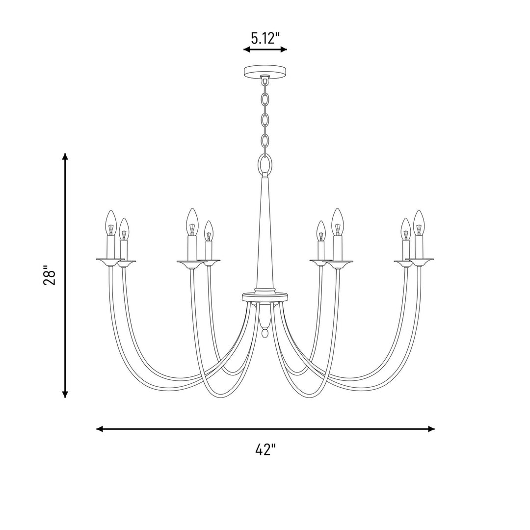Savoy House - 1-1202-8-83 - Eight Light Chandelier - Stonecrest - Bisque White