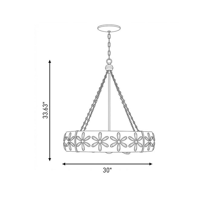 Savoy House - 1-2493-6-104 - Six Light Chandelier - Venice - Metropolis Black and Gold