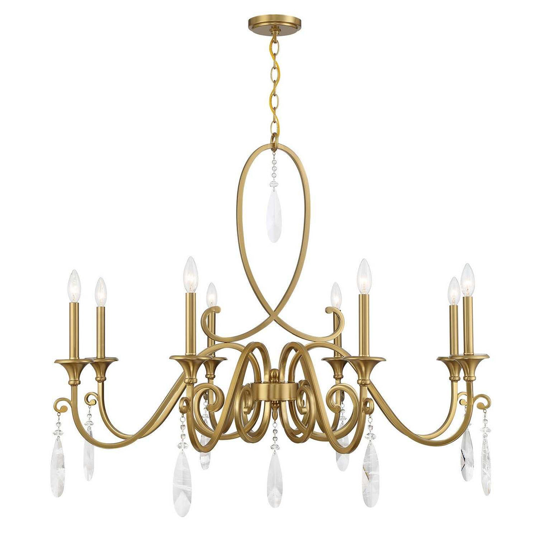 Fairchild Eight Light Chandelier in Warm Brass Savoy House