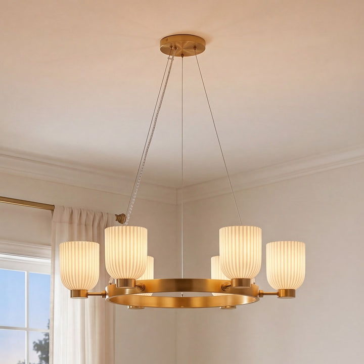 Savoy House - 1-3170-6-322 - Six Light Chandelier - Isla Blanca - Warm Brass