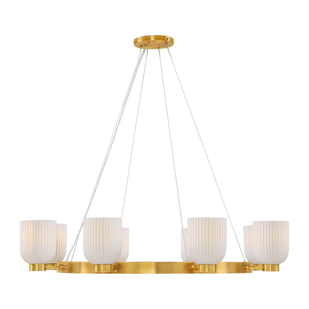 Isla Blanca Eight Light Chandelier in Warm Brass Savoy House