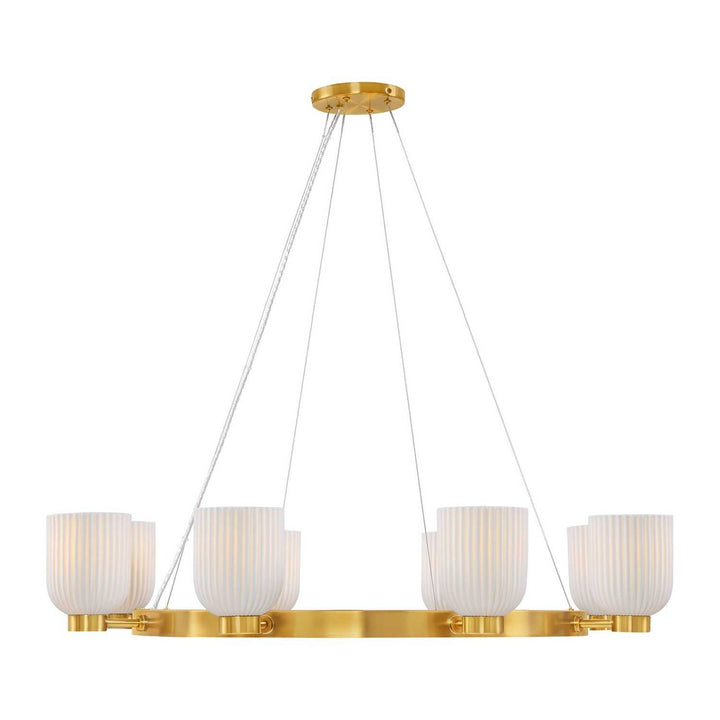 Isla Blanca Eight Light Chandelier in Warm Brass Savoy House