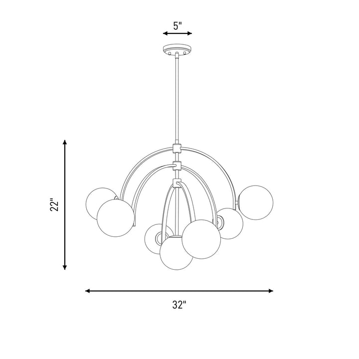 Savoy House - 1-3319-7-89 - Seven Light Chandelier - Marias - Matte Black