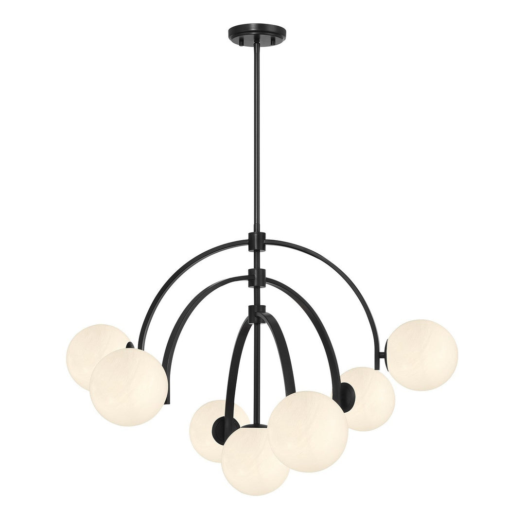 Marias Seven Light Chandelier in Matte Black Savoy House
