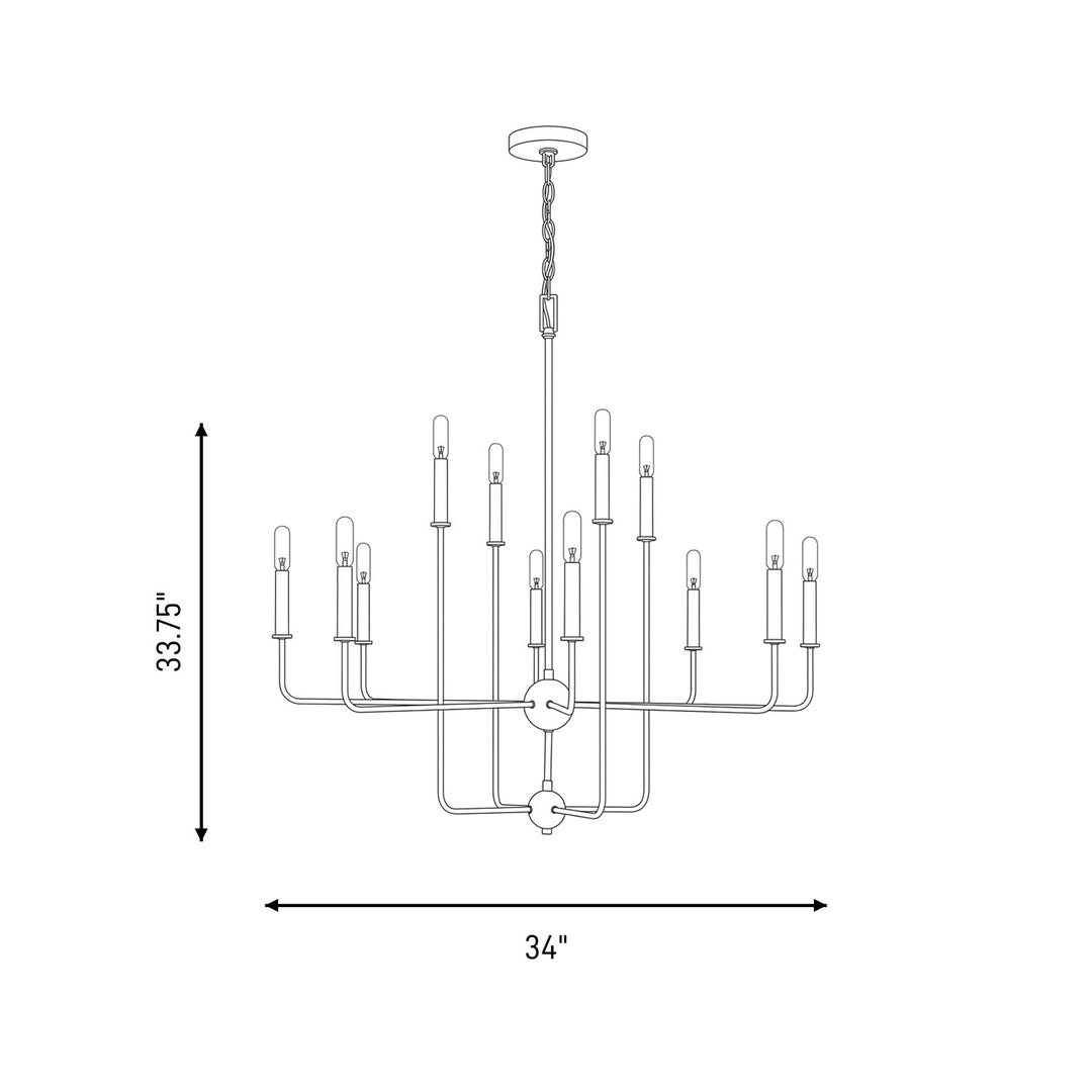 Savoy House - 1-4046-12-322 - 12 Light Chandelier - Avondale - Warm Brass
