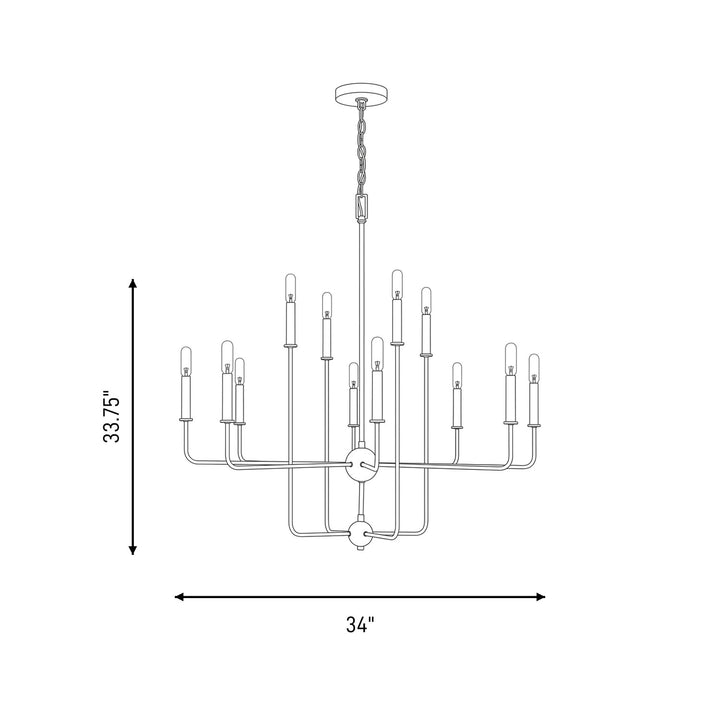Savoy House - 1-4046-12-322 - 12 Light Chandelier - Avondale - Warm Brass