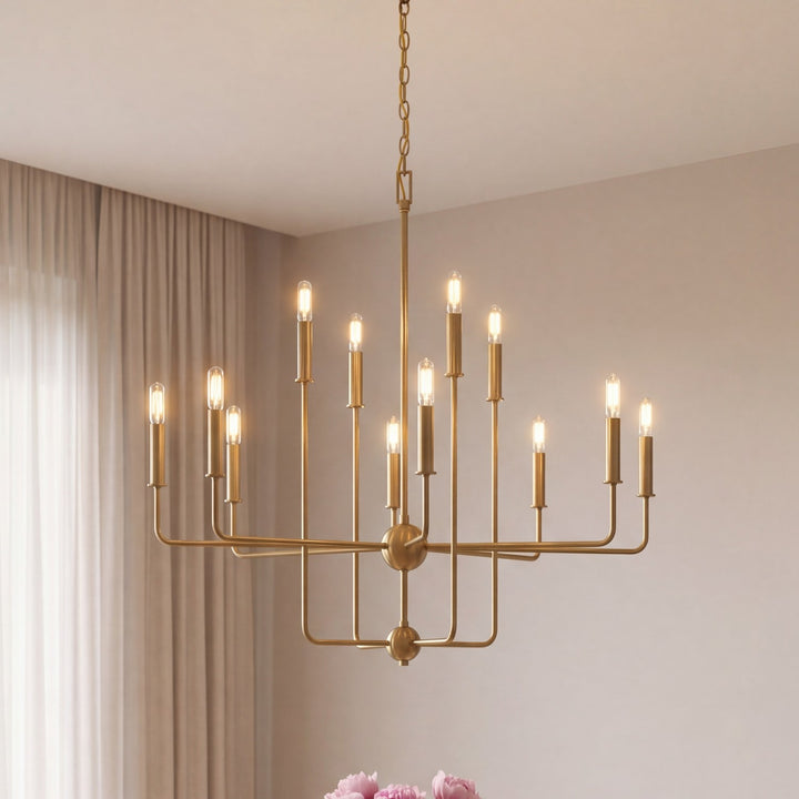 Savoy House - 1-4046-12-322 - 12 Light Chandelier - Avondale - Warm Brass