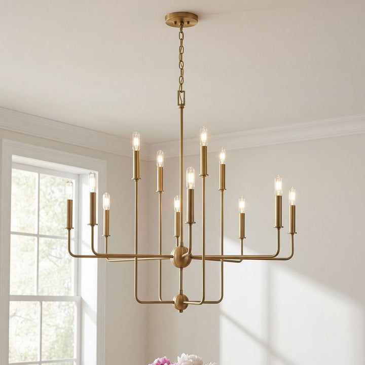 Savoy House - 1-4046-12-322 - 12 Light Chandelier - Avondale - Warm Brass
