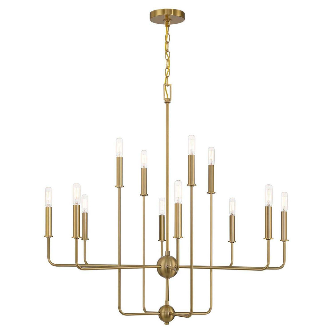 Avondale 12 Light Chandelier in Warm Brass Savoy House