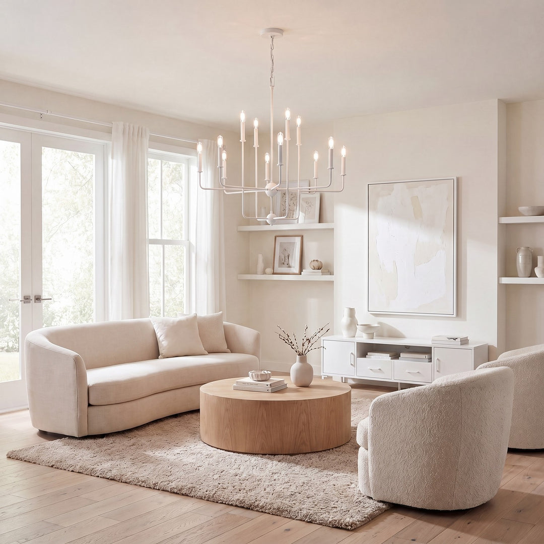 Savoy House - 1-4046-12-83 - 12 Light Chandelier - Avondale - Bisque White