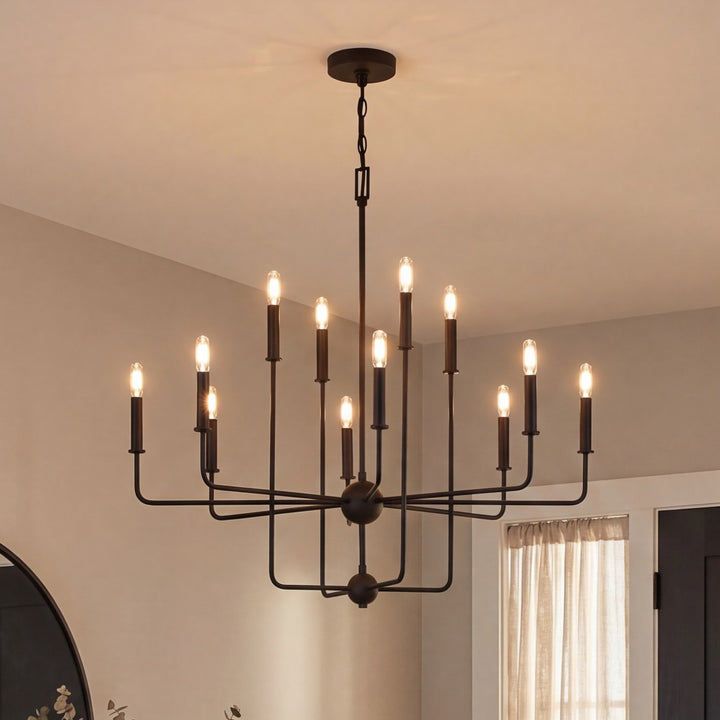 Savoy House - 1-4046-12-89 - 12 Light Chandelier - Avondale - Matte Black