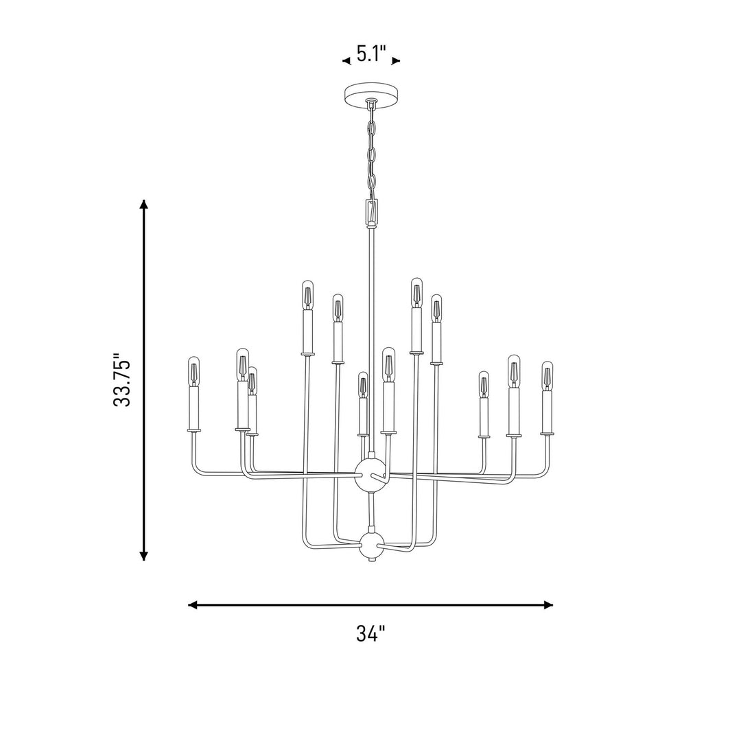 Savoy House - 1-4046-12-89 - 12 Light Chandelier - Avondale - Matte Black