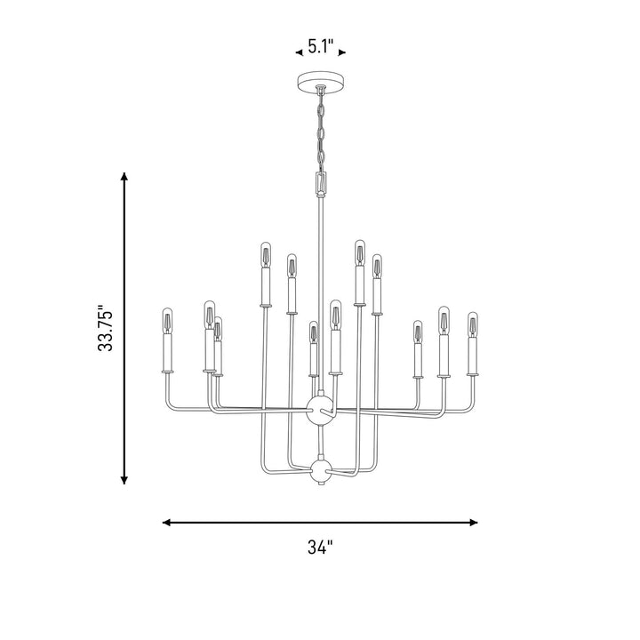 Savoy House - 1-4046-12-89 - 12 Light Chandelier - Avondale - Matte Black