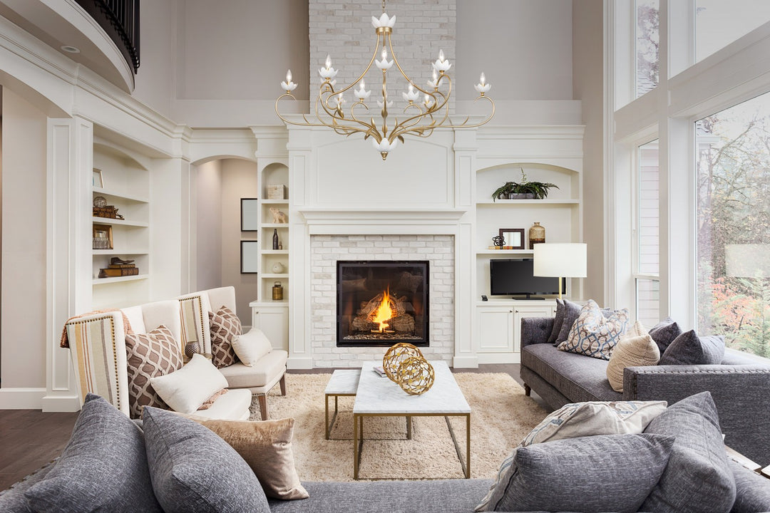 Savoy House - 1-5186-12-59 - 12 Light Chandelier - Muse - French Gold and White Cashmere