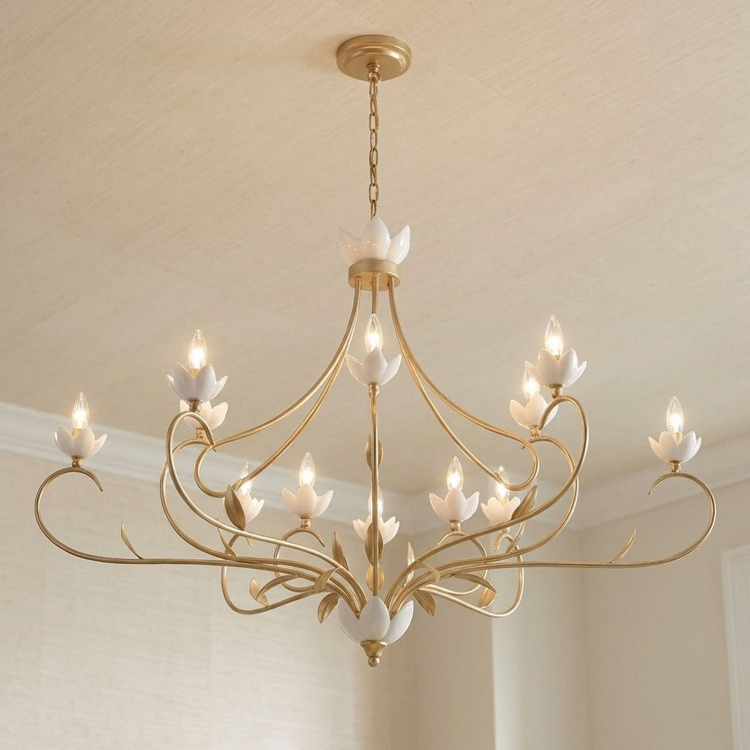 Savoy House - 1-5186-12-59 - 12 Light Chandelier - Muse - French Gold and White Cashmere