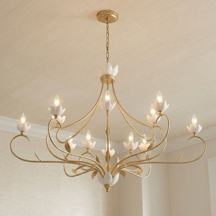 Savoy House - 1-5186-12-59 - 12 Light Chandelier - Muse - French Gold and White Cashmere